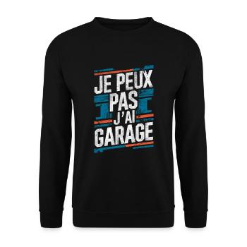 I Can't I Garage Humor Handyman - Unisex Sweatshirt - black - Front - Alina (178cm) & Michal (187cm)
