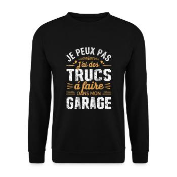 Dad Handyman Humor I Can't Gift Garage - Unisex Sweatshirt - black - Front - Alina (178cm) & Michal (187cm)