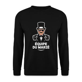 Équipe Du Marié Chapeau Classe Mariage - Sweat-shirt Unisexe - noir - Devant - Alina (178cm) & Michal (187cm)