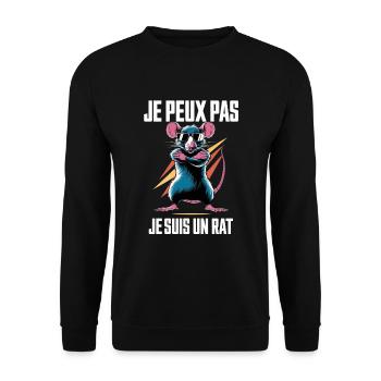 Rats stingy humor I can't I'm a rat - Unisex Sweatshirt - black - Front - Alina (178cm) & Michal (187cm)