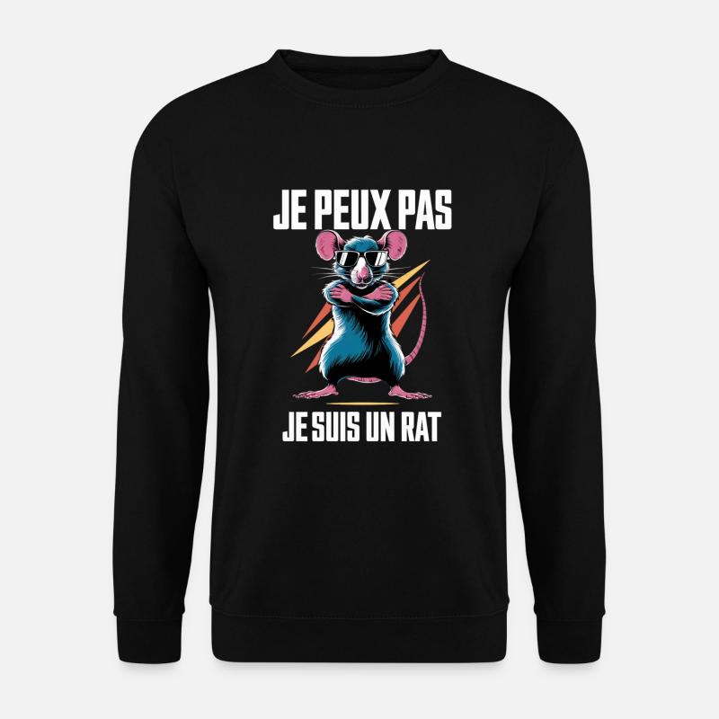 Ratten geiziger Humor Ich kann nicht Ich bin eine Ratte - Unisex Pullover - Schwarz