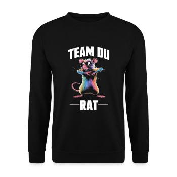 Team Du Rat Radin Humour Fun - Sweat-shirt Unisexe - noir - Devant - Alina (178cm) & Michal (187cm)
