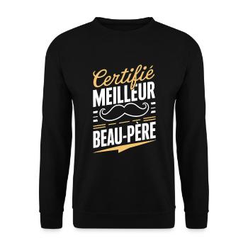 Certified Best Father-in-Law Humor Father's Day - Unisex Sweatshirt - black - Front - Alina (178cm) & Michal (187cm)
