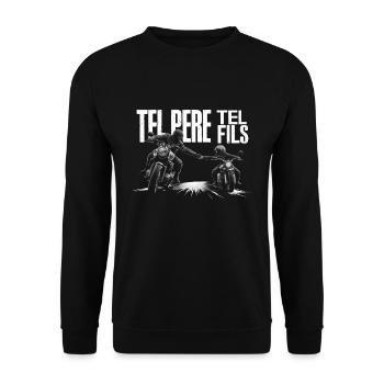Like Father Like Son Biker Gift Humor Motorcycle - Unisex Sweatshirt - black - Front - Alina (178cm) & Michal (187cm)