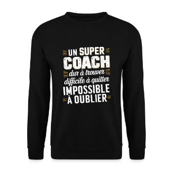 Ein tolles lustiges Trainergeschenk für Sporttrainer - Unisex Pullover - Schwarz - Vorne - Alina (178cm) & Michal (187cm)