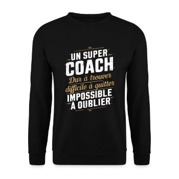 Ein tolles lustiges Trainergeschenk für Sporttrainer - Unisex Pullover - Schwarz - Vorne - Alina (178cm) & Michal (187cm)