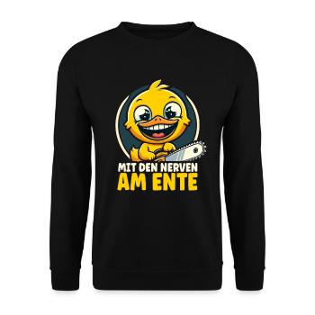 Stress Gestresst Nerven Arbeit Geschenk Spruch - Unisex Pullover - Schwarz - Vorne - Alina (178cm) & Michal (187cm)