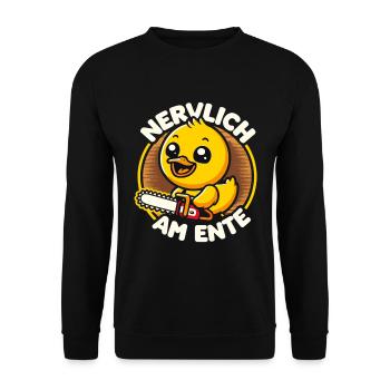 Stress Gestresst Nerven Arbeit Geschenk Spruch - Unisex Pullover - Schwarz - Vorne - Alina (178cm) & Michal (187cm)