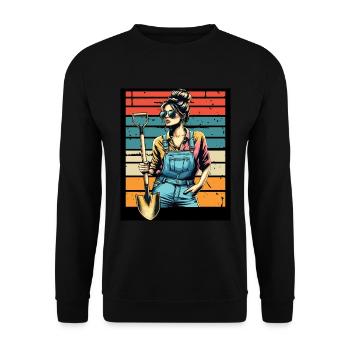 Garten Geschenk Gärtnerin Geburtstag Geschenk - Unisex Pullover - Schwarz - Vorne - Alina (178cm) & Michal (187cm)