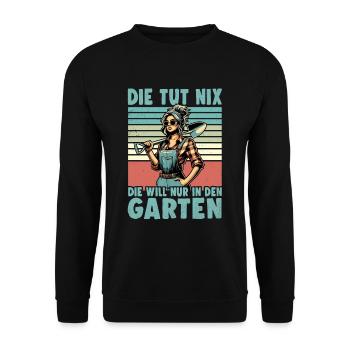 Garten Geschenk Gärtnerin Geburtstag Geschenk - Unisex Pullover - Schwarz - Vorne - Alina (178cm) & Michal (187cm)