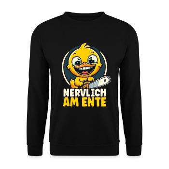 Stress Gestresst Nerven Arbeit Geschenk Spruch - Unisex Pullover - Schwarz - Vorne - Alina (178cm) & Michal (187cm)