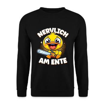 Stress Gestresst Nerven Arbeit Geschenk Spruch - Unisex Pullover - Schwarz - Vorne - Alina (178cm) & Michal (187cm)
