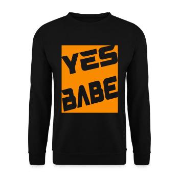 Yes Babe - Unisex Pullover - Schwarz - Vorne - Alina (178cm) & Michal (187cm)