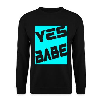 Yes Babe - Unisex Pullover - Schwarz - Vorne - Alina (178cm) & Michal (187cm)