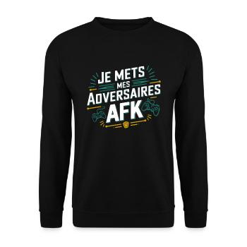 Meine Gegner AFK Gaming Humorvolle Videospiele - Unisex Pullover - Schwarz - Vorne - Alina (178cm) & Michal (187cm)