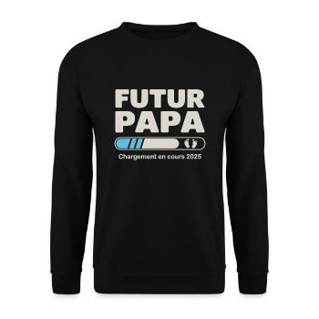 Announcement Pregnancy Dad Father-to-be 2025 - Unisex Sweatshirt - black - Front - Alina (178cm) & Michal (187cm)