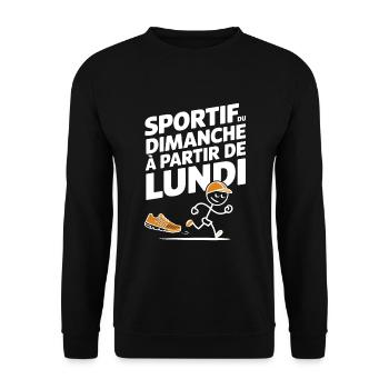 Sunday sportsman from Monday Humour sport - Unisex Sweatshirt - black - Front - Alina (178cm) & Michal (187cm)