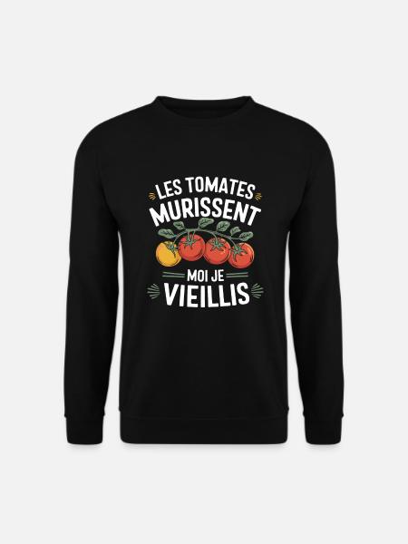 Tomaten Reifen Tomate Gartenarbeit Lustig - Unisex Pullover - Schwarz