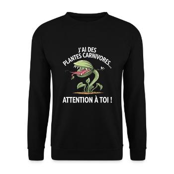 Carnivorous Plants Gardening Funny Gardener - Unisex Sweatshirt - black - Front - Alina (178cm) & Michal (187cm)