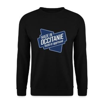Made in Occitanie tested and approved - Unisex Sweatshirt - black - Front - Alina (178cm) & Michal (187cm)