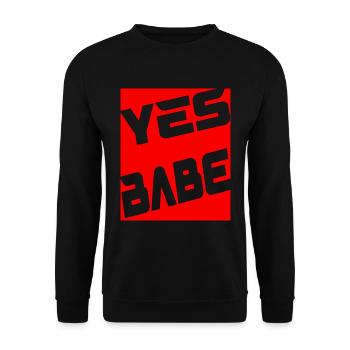 Yes Babe - Unisex Pullover - Schwarz - Vorne - Alina (178cm) & Michal (187cm)