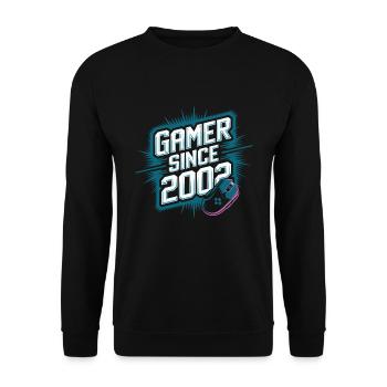 Gamer Since 2002 Geek Birthday Gift - Unisex Sweatshirt - black - Front - Alina (178cm) & Michal (187cm)