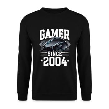 Gamer Since 2004 Geek Birthday Gift - Unisex Sweatshirt - black - Front - Alina (178cm) & Michal (187cm)