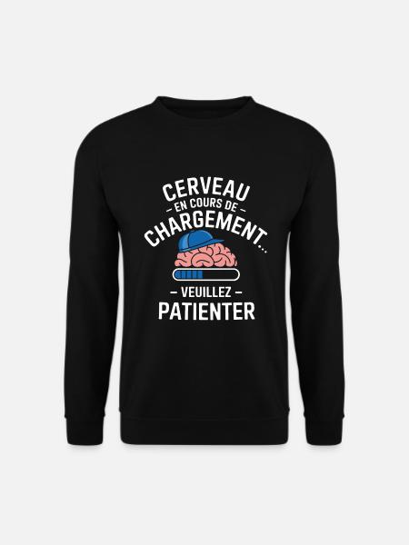 Brain Loading Warten Lustig - Unisex Pullover - Schwarz