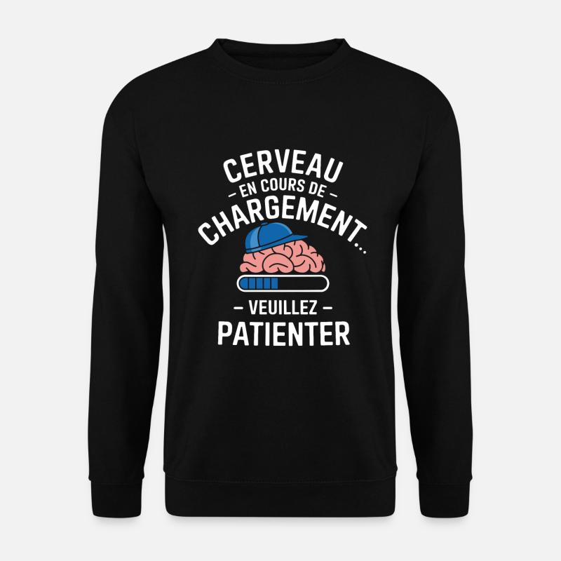 Brain Loading Warten Lustig - Unisex Pullover - Schwarz