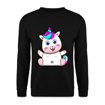Licorne Design Enfant Fantasy Créature mythique Cadeau - Sweat-shirt Unisexe - noir - Devant - Alina (178cm) & Michal (187cm)