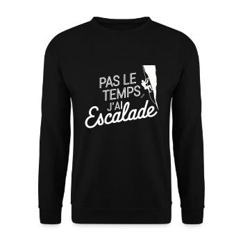 Pas Le Temps J'ai Escalade Grimpeur Passion - Sweat-shirt Unisexe - noir - Devant - Alina (178cm) & Michal (187cm)
