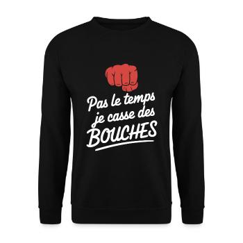 No Time I Break Mouths Humor Fight - Unisex Sweatshirt - black - Front - Alina (178cm) & Michal (187cm)