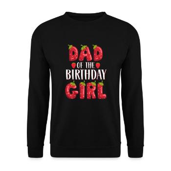 Dad Of The Birthday Girl Strawberry First Birthday - Unisex Sweatshirt - black - Front - Alina (178cm) & Michal (187cm)