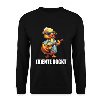Rentner Rente Sprüche Geschenk Lustig - Unisex Pullover - Schwarz - Vorne - Alina (178cm) & Michal (187cm)
