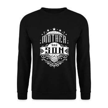 Mutter und Sohn Familie Mama Geschenk Kind Liebe - Unisex Pullover - Schwarz - Vorne - Alina (178cm) & Michal (187cm)