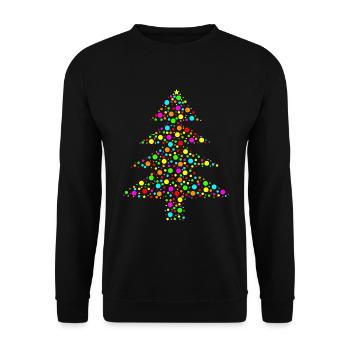 Tannenbaum aus bunten Seifenblasen - Unisex Pullover - Schwarz - Vorne - Alina (178cm) & Michal (187cm)