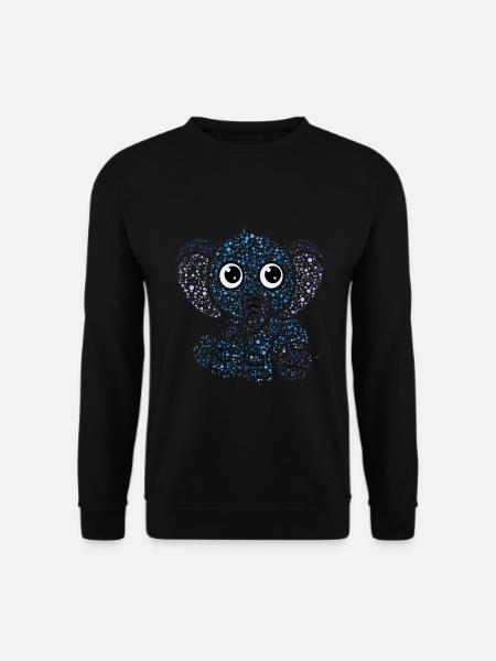 Elefant Kind Süß Farben Geschenk Tier Kreativ - Unisex Pullover - Schwarz