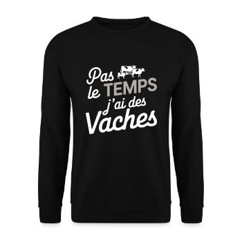No Time I Have Cows Farmer Gift - Unisex Sweatshirt - black - Front - Alina (178cm) & Michal (187cm)