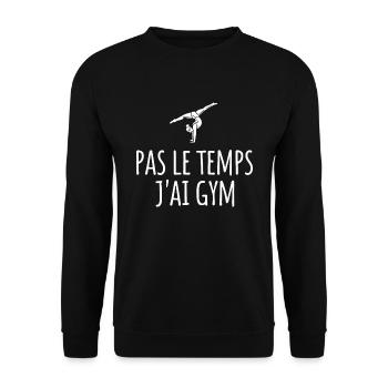 Keine Zeit, ich habe Fitnessstudio Geschenk Gymnastik - Unisex Pullover - Schwarz - Vorne - Alina (178cm) & Michal (187cm)