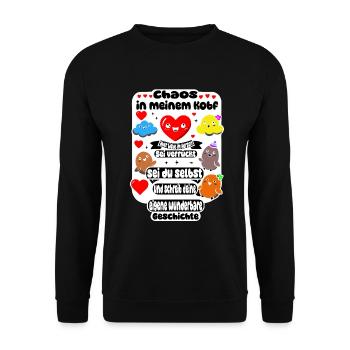 Chaos in the head, love in the heart - Unisex Sweatshirt - black - Front - Alina (178cm) & Michal (187cm)