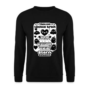 Rêver grand – Sourire largement - Sweat-shirt Unisexe - noir - Devant - Alina (178cm) & Michal (187cm)