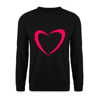 Herz Design zum Valentinstag Liebe Valentinstag - Unisex Pullover - Schwarz - Vorne - Alina (178cm) & Michal (187cm)