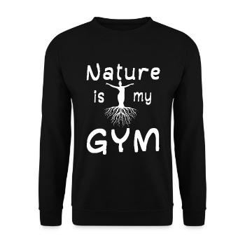 Fitnessstudio Fitness Outdoor Sport Natur wandern - Unisex Pullover - Schwarz - Vorne - Alina (178cm) & Michal (187cm)