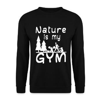 Fitnessstudio Fitness Outdoor Sport Natur wandern - Unisex Pullover - Schwarz - Vorne - Alina (178cm) & Michal (187cm)