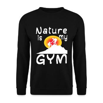Fitnessstudio Fitness Outdoor Sport Natur wandern - Unisex Pullover - Schwarz - Vorne - Alina (178cm) & Michal (187cm)