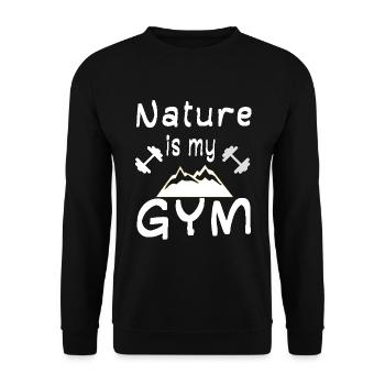 Fitnessstudio Fitness Outdoor Sport Natur wandern - Unisex Pullover - Schwarz - Vorne - Alina (178cm) & Michal (187cm)
