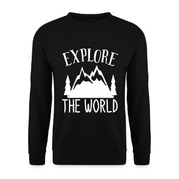 Explore the World Nature Outdoor Hiking Camping - Unisex Sweatshirt - black - Front - Alina (178cm) & Michal (187cm)
