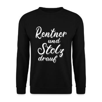 Rentner Ruhestand Alter Mann Geschenk Humor Spruch - Unisex Pullover - Schwarz - Vorne - Alina (178cm) & Michal (187cm)