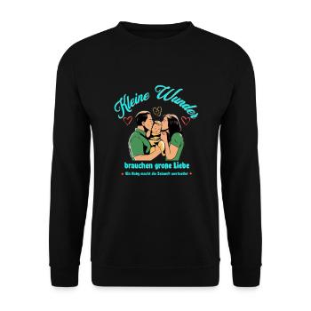 Small miracles need great love - Baby Child - Unisex Sweatshirt - black - Front - Alina (178cm) & Michal (187cm)
