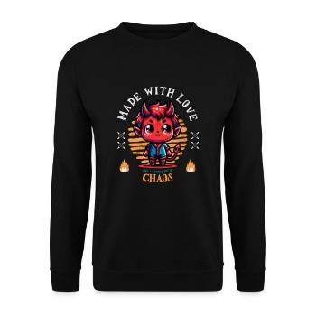 Baby Schwanger Kind Familie Mama Papa Geschenk - Unisex Pullover - Schwarz - Vorne - Alina (178cm) & Michal (187cm)